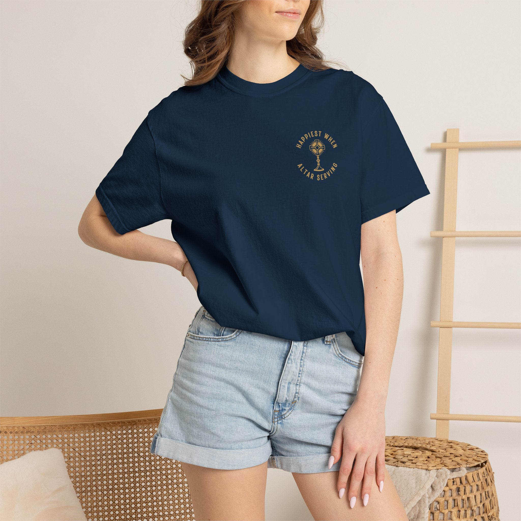 "Happiest When Altar Serving" Crest T-Shirt