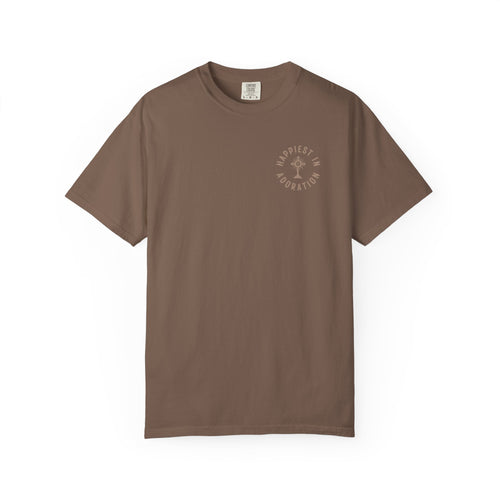 "Happiest in Adoration" Crest T-Shirt
