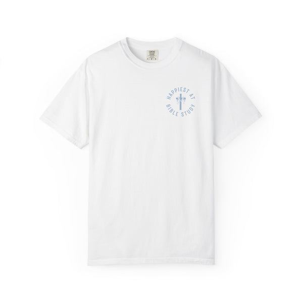 "Happiest at Bible Study" Crest T-Shirt