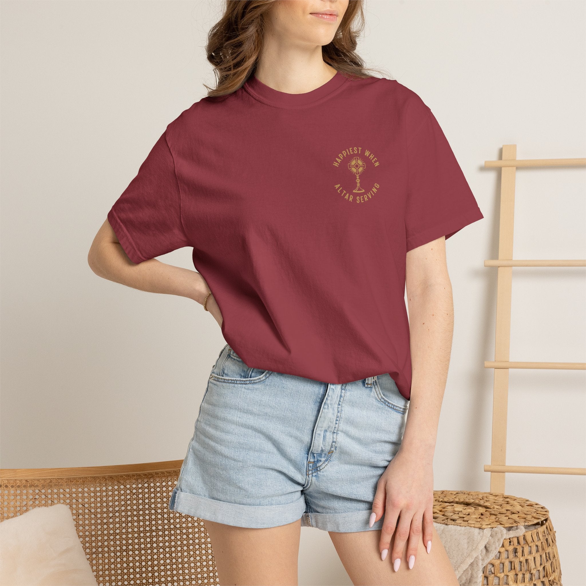 "Happiest When Altar Serving" Crest T-Shirt