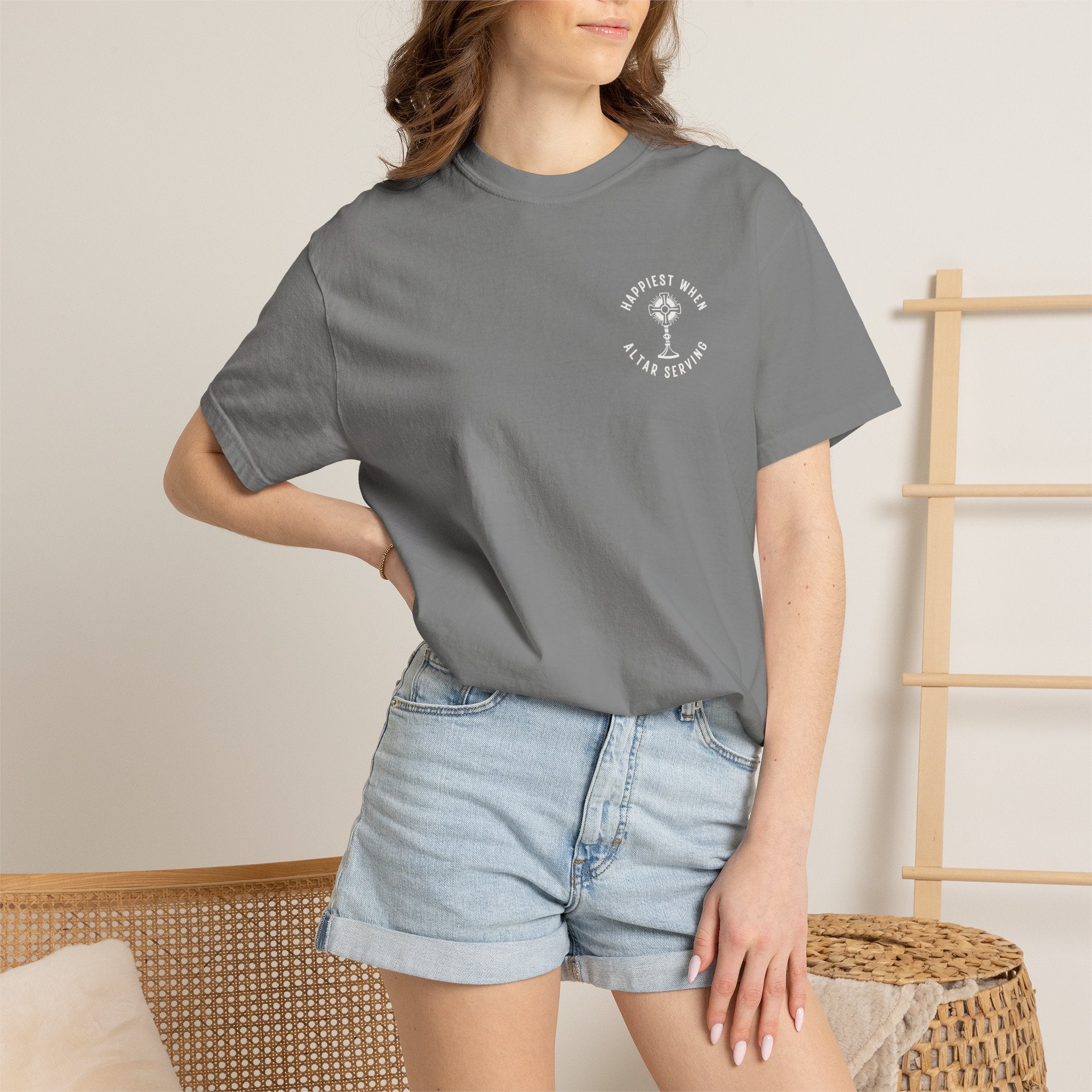 "Happiest When Altar Serving" Crest T-Shirt