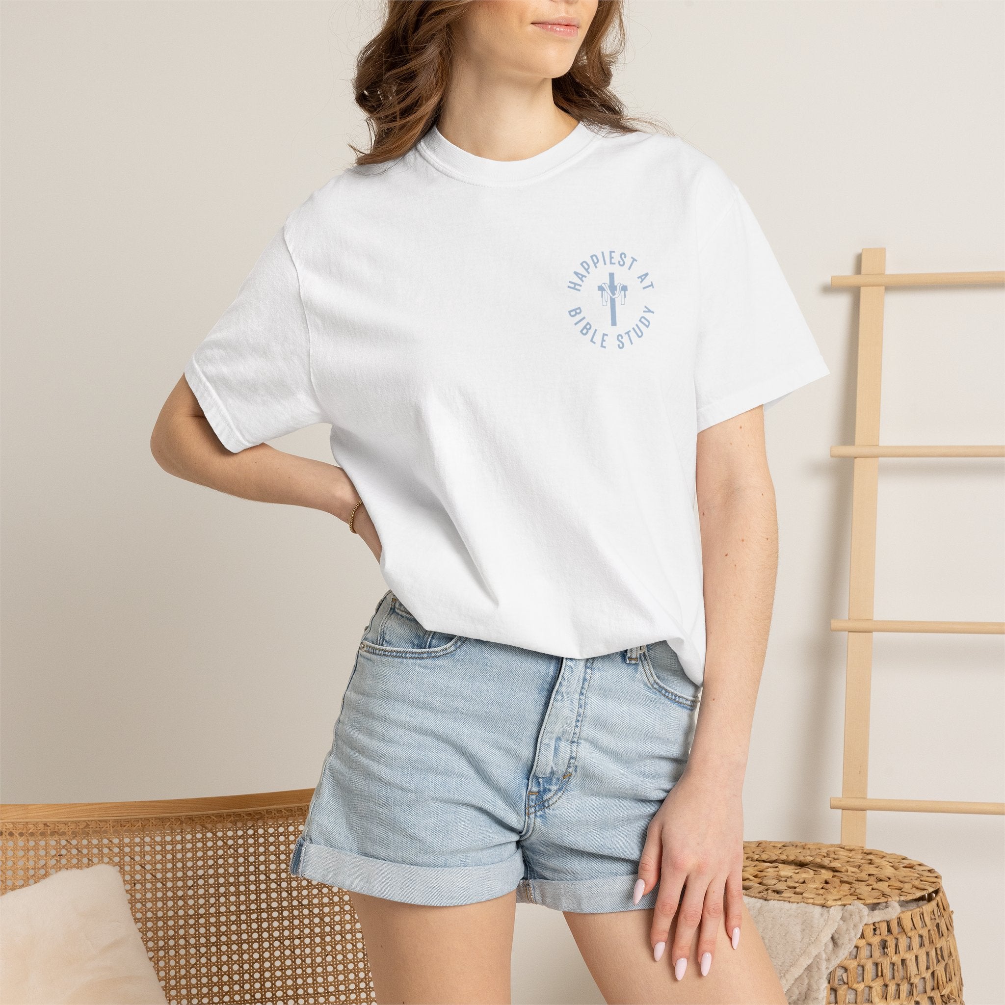 "Happiest at Bible Study" Crest T-Shirt