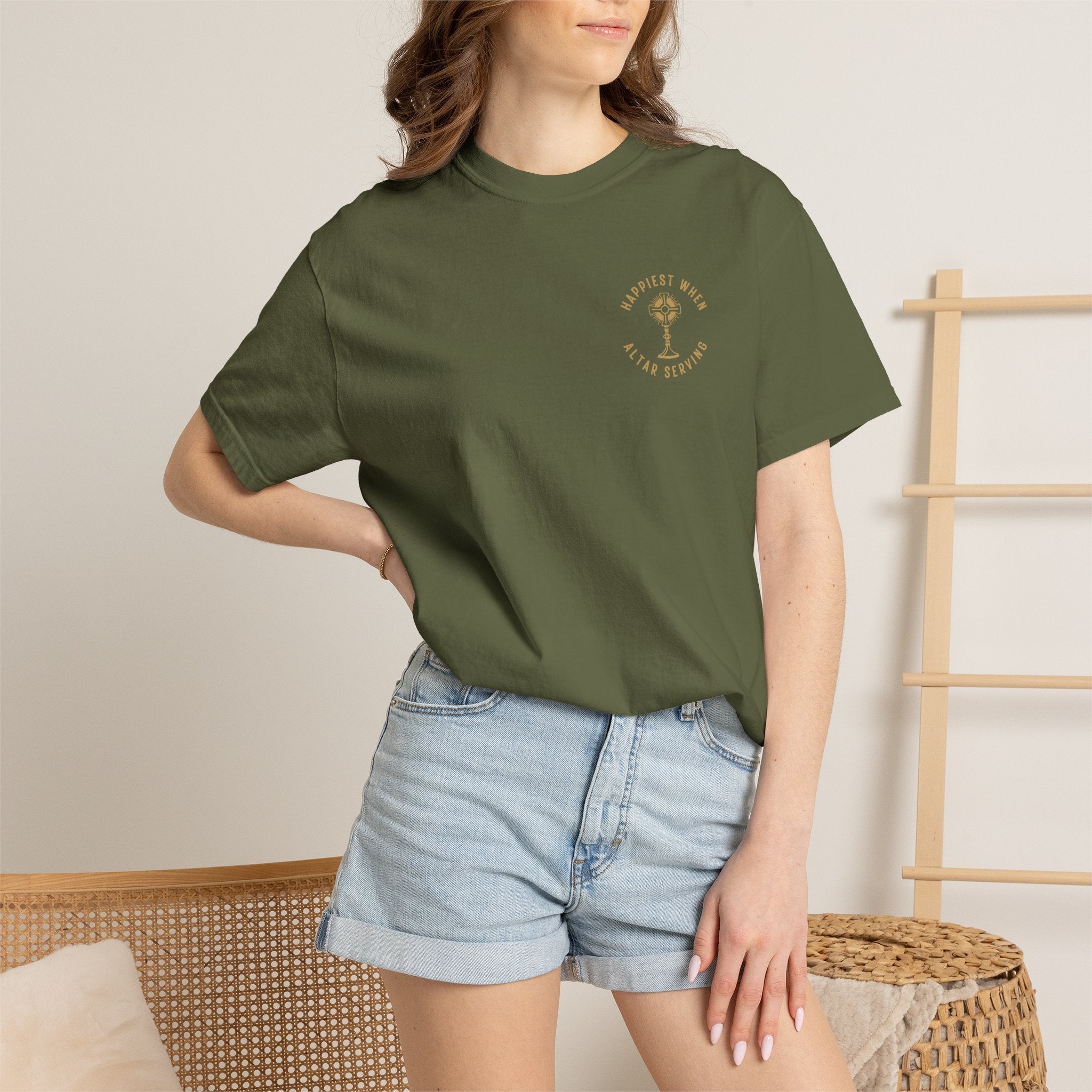 "Happiest When Altar Serving" Crest T-Shirt