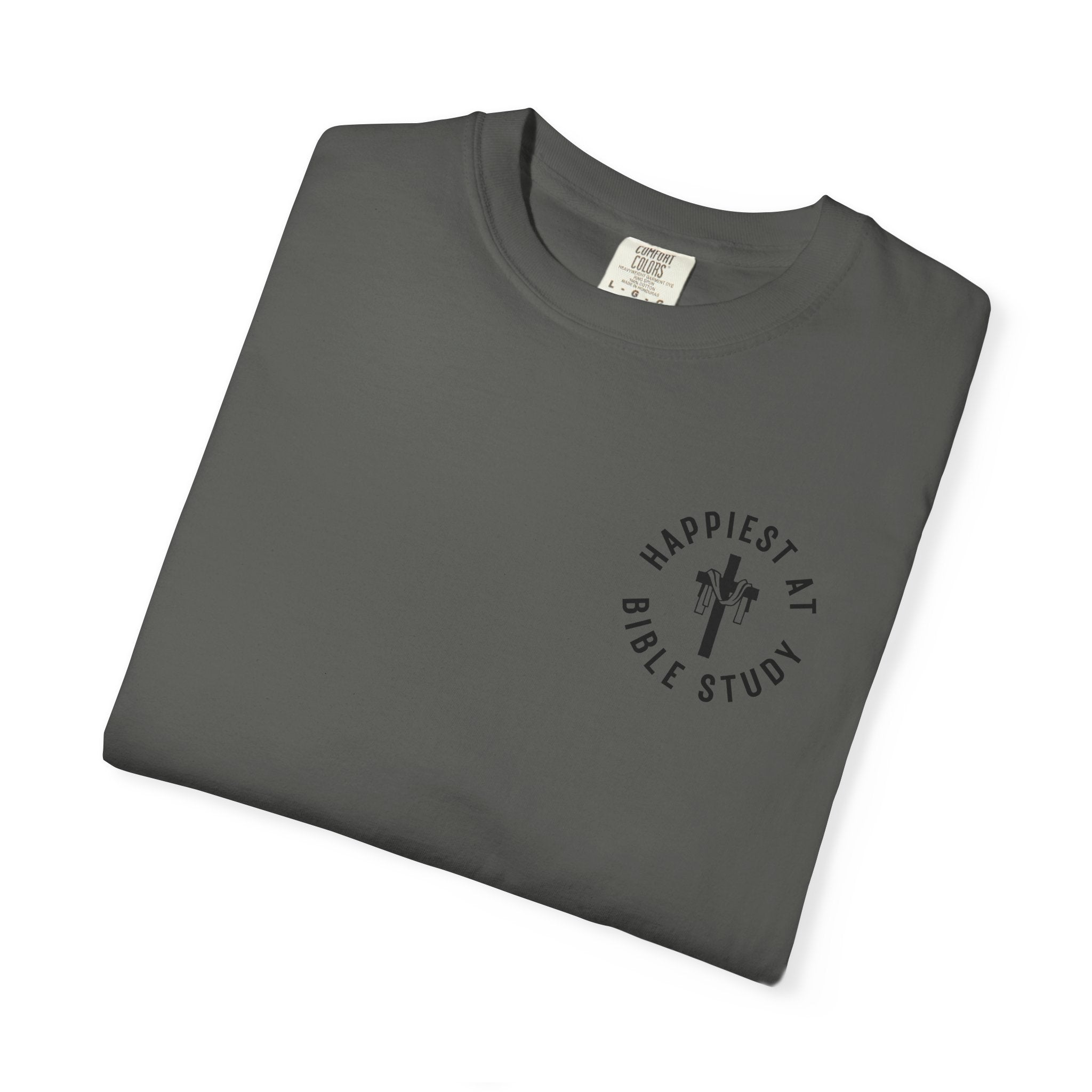 "Happiest at Bible Study" Crest T-Shirt