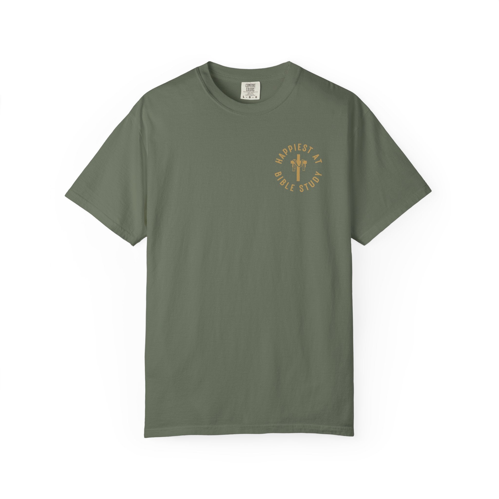 "Happiest at Bible Study" Crest T-Shirt