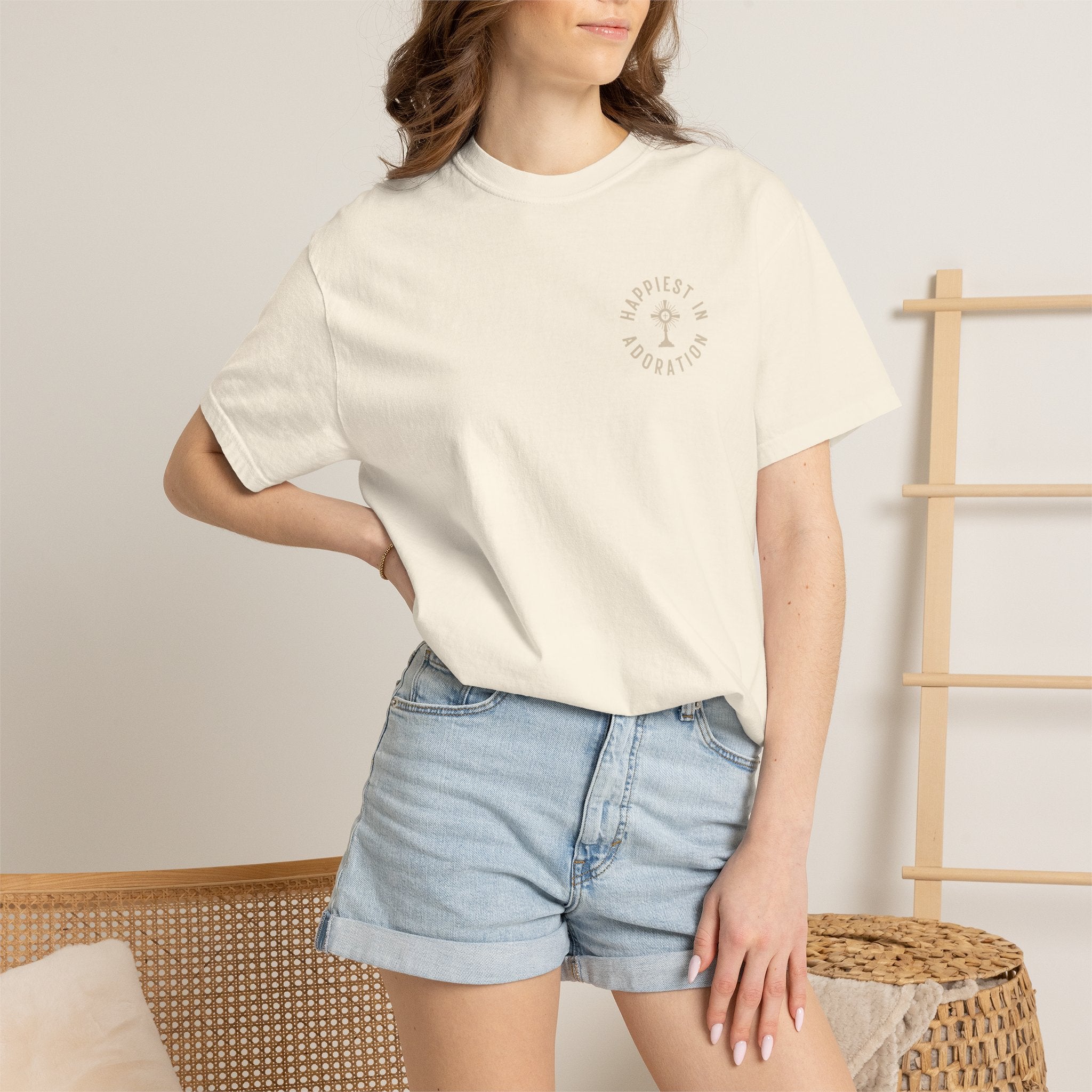 "Happiest in Adoration" Crest T-Shirt