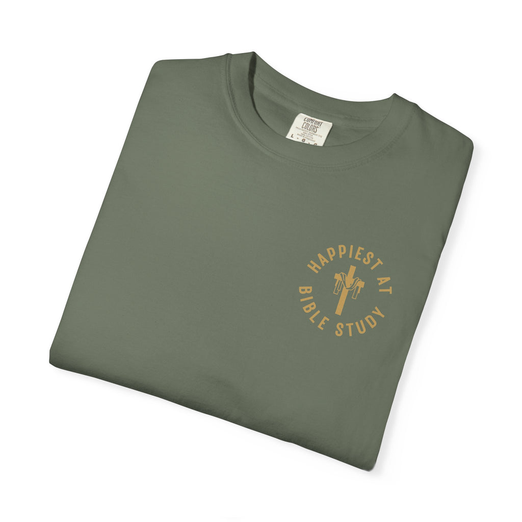 "Happiest at Bible Study" Crest T-Shirt