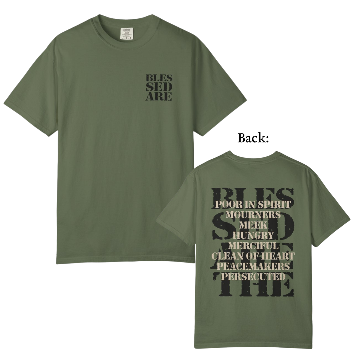 Blessed Are T-Shirt | Beatitudes Scripture Faith Christian Tee