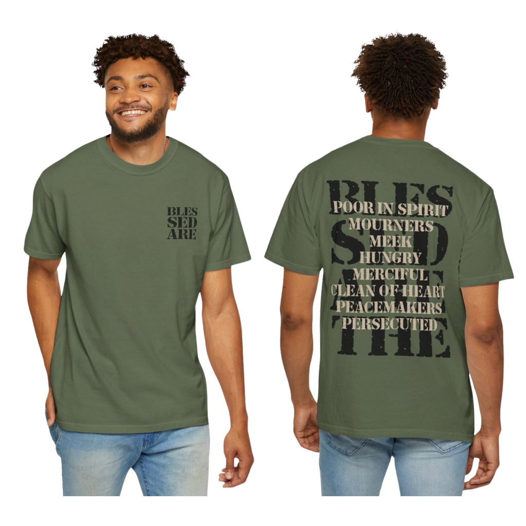 Blessed Are T-Shirt | Beatitudes Scripture Faith Christian Tee