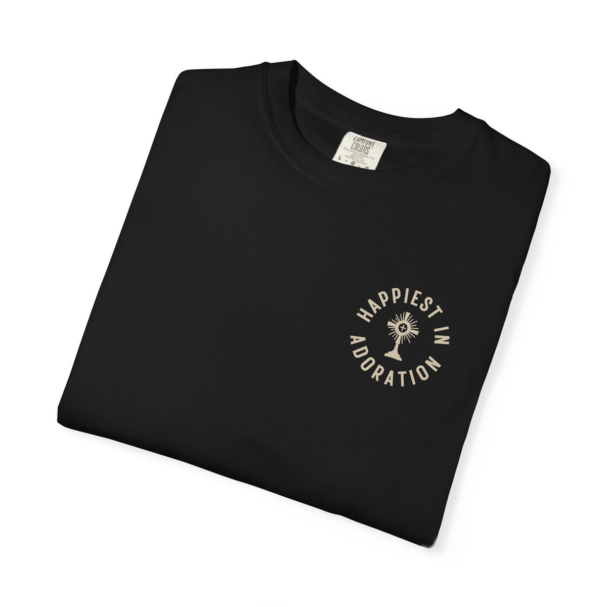 "Happiest in Adoration" Crest T-Shirt