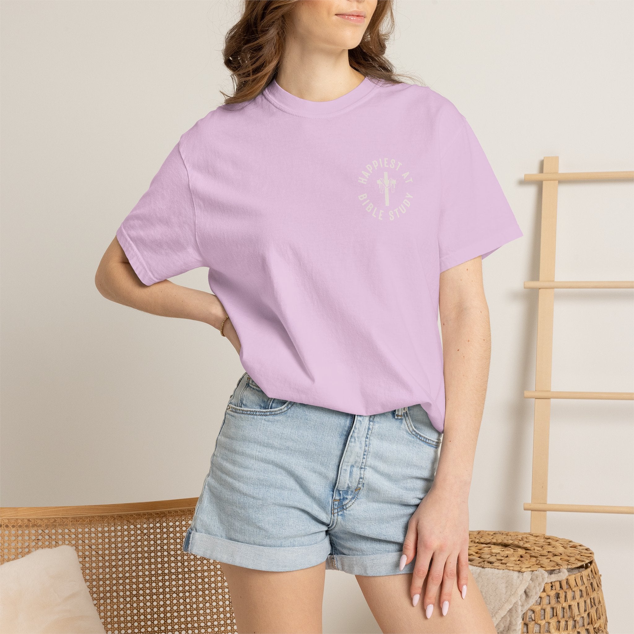 "Happiest at Bible Study" Crest T-Shirt