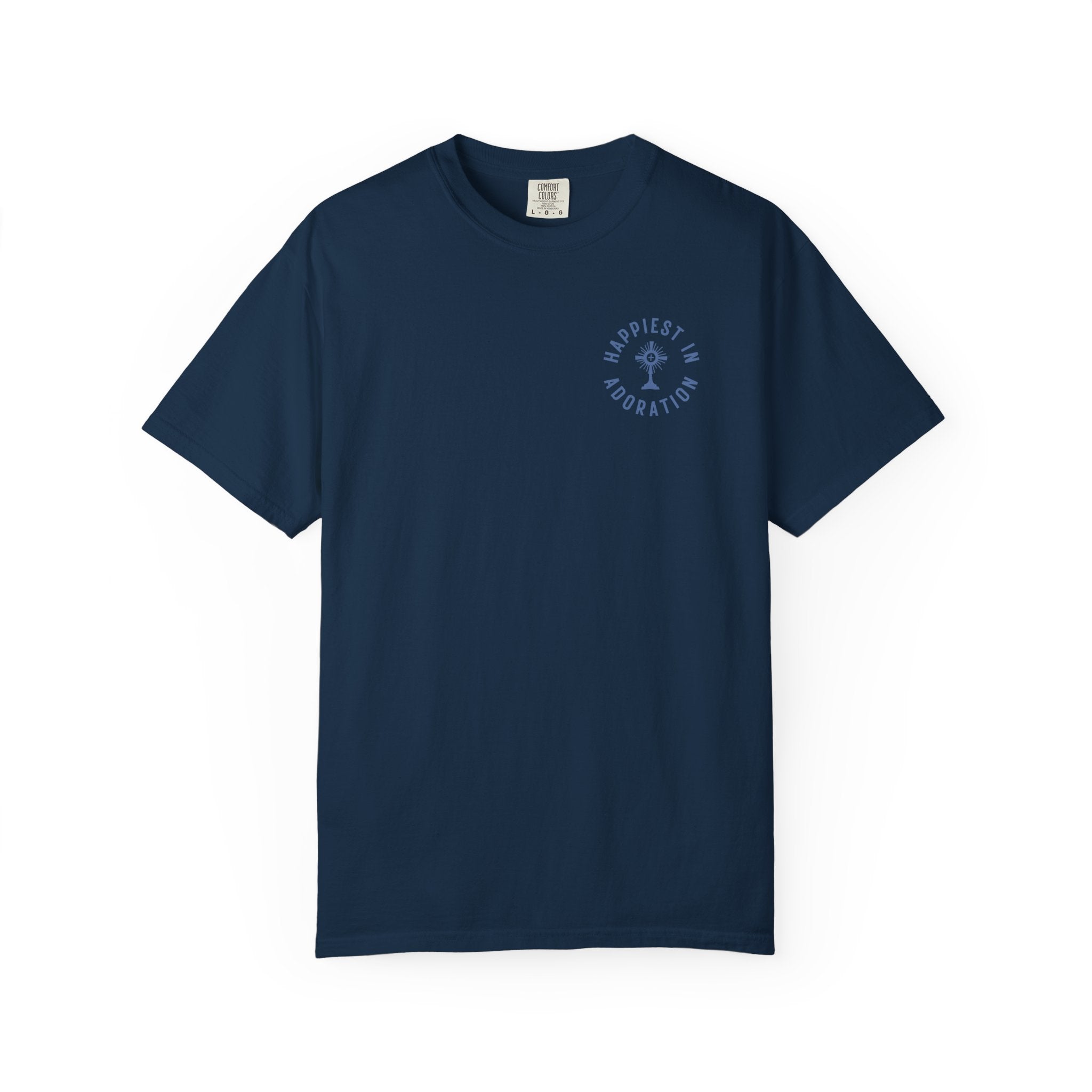 "Happiest in Adoration" Crest T-Shirt