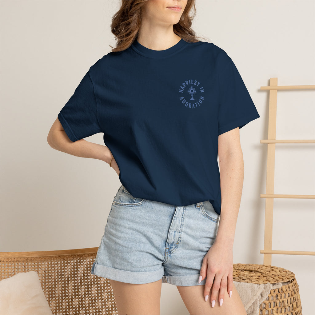 "Happiest in Adoration" Crest T-Shirt