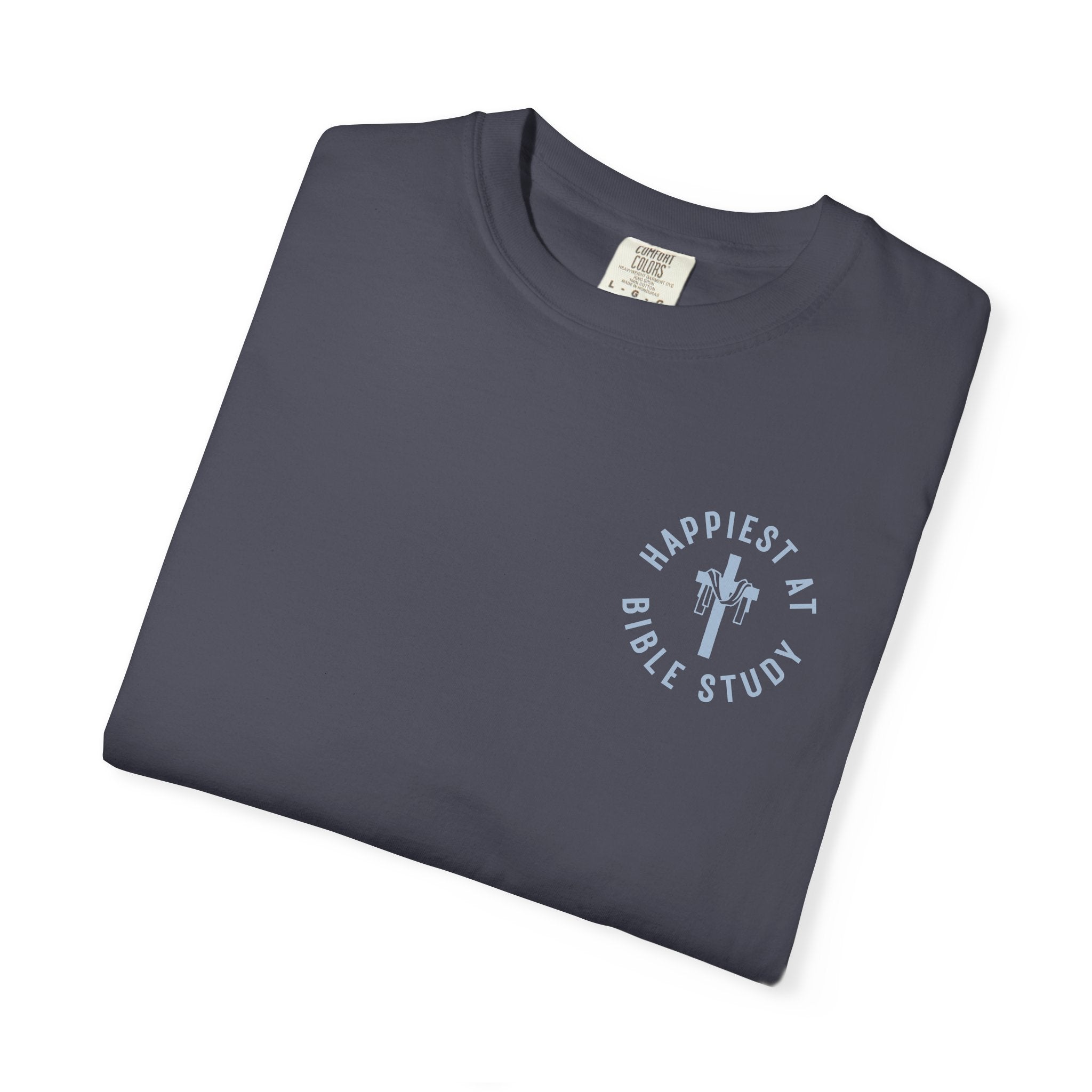 "Happiest at Bible Study" Crest T-Shirt