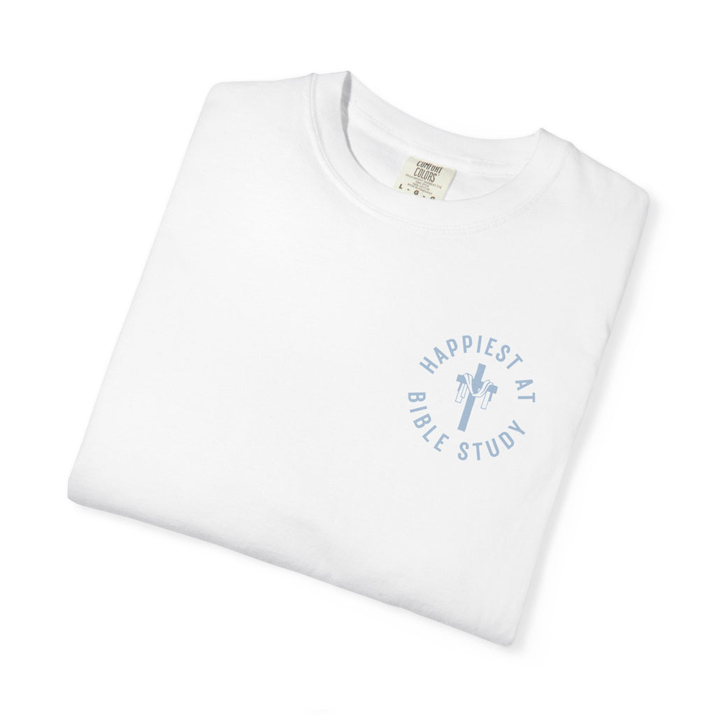 "Happiest at Bible Study" Crest T-Shirt