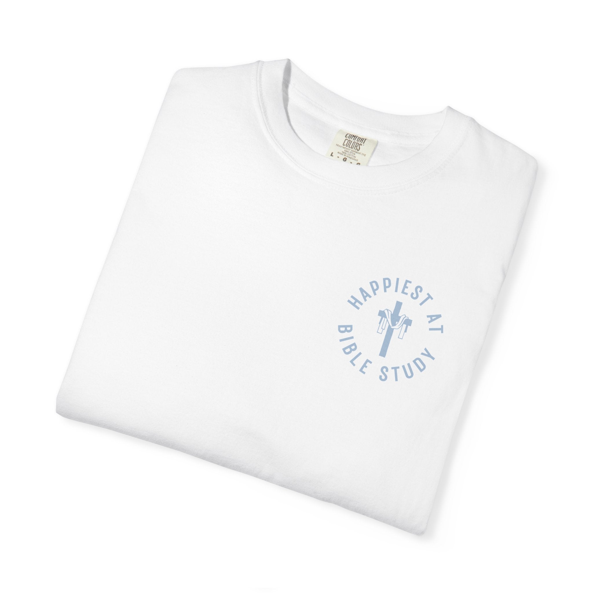 "Happiest at Bible Study" Crest T-Shirt