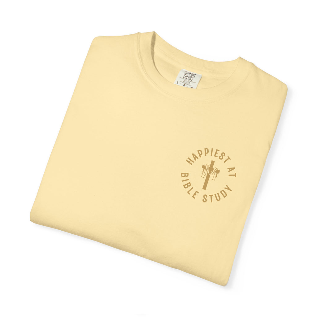 "Happiest at Bible Study" Crest T-Shirt