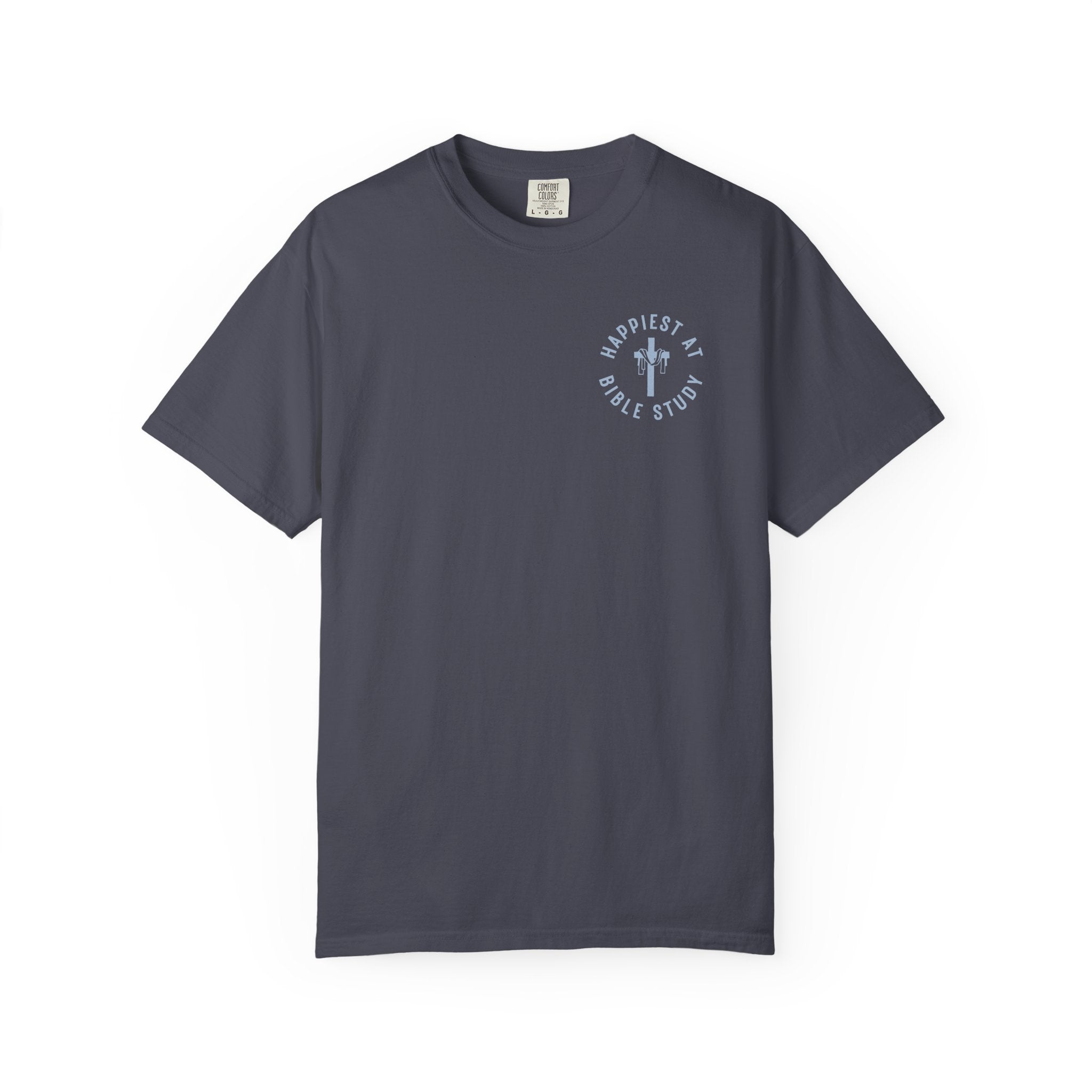 "Happiest at Bible Study" Crest T-Shirt