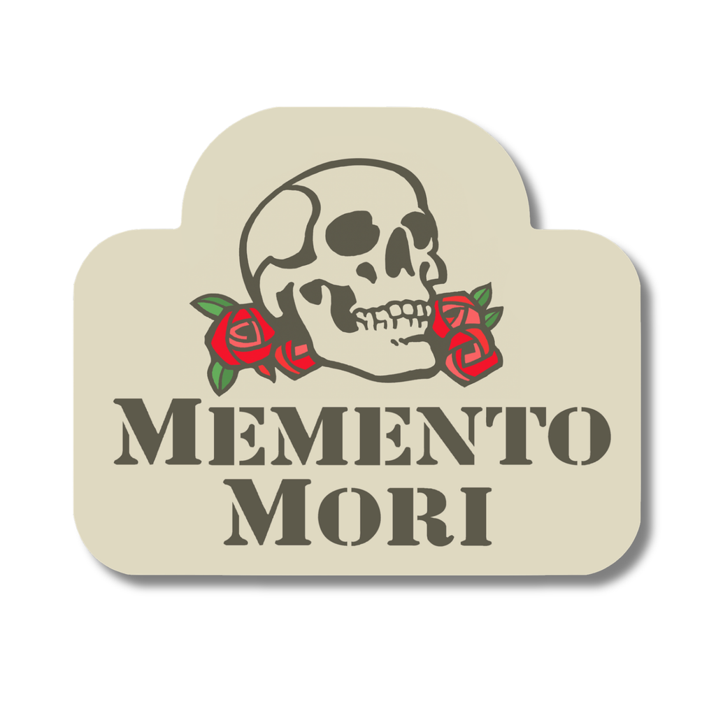 Beige Memento Mori Sticker