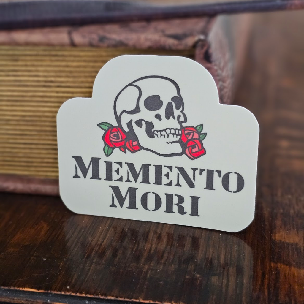 Beige Memento Mori Sticker
