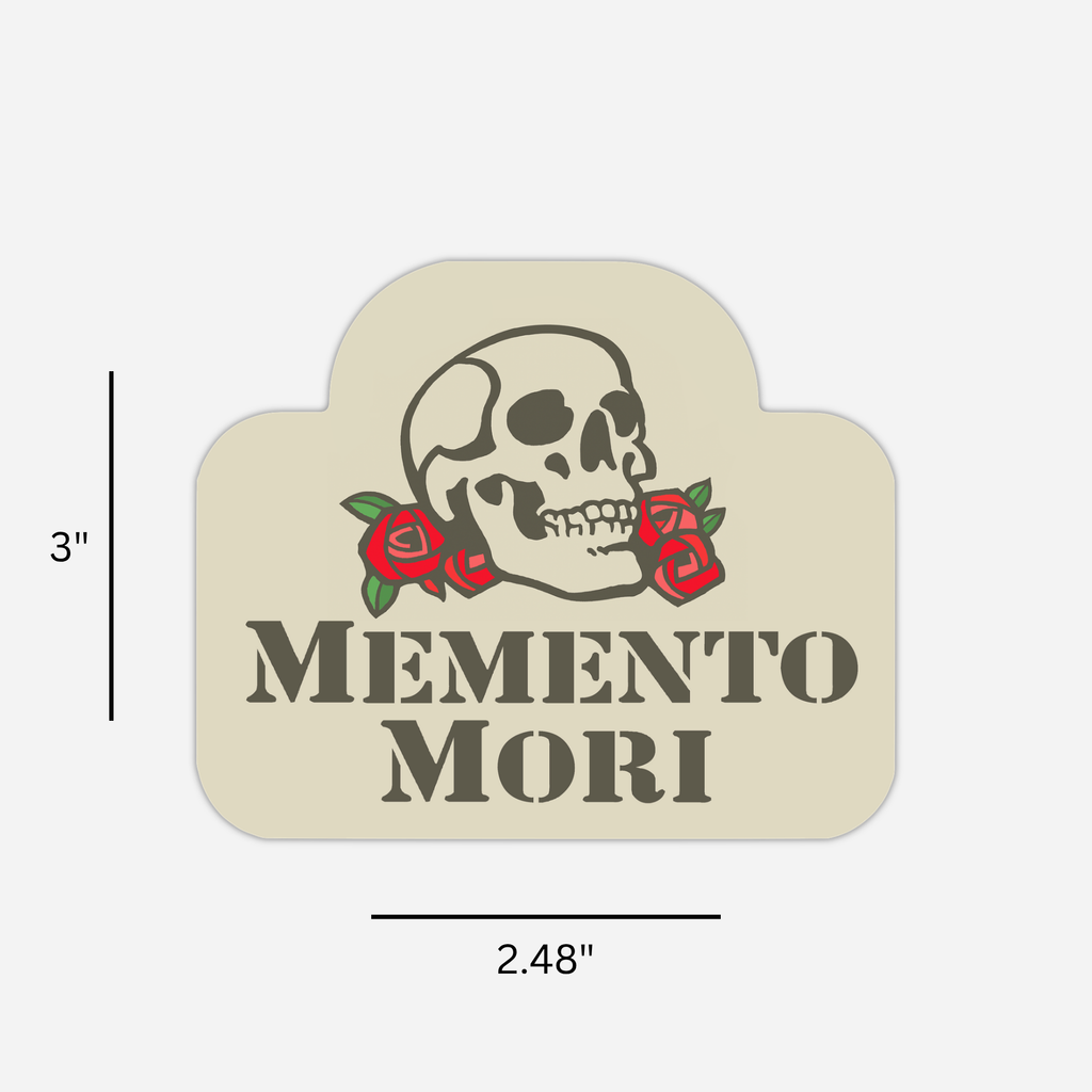 Beige Memento Mori Sticker