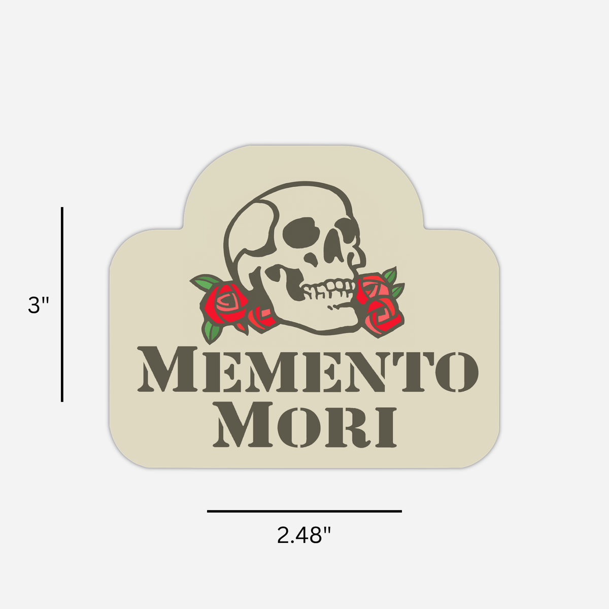 Beige Memento Mori Sticker