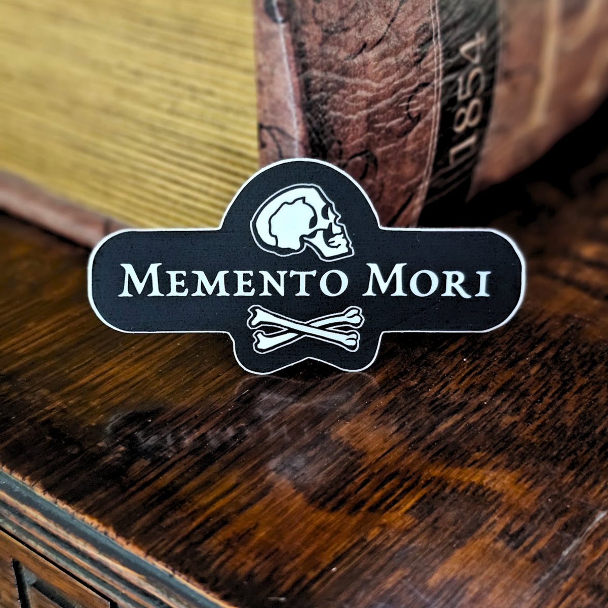 Black Memento Mori Sticker