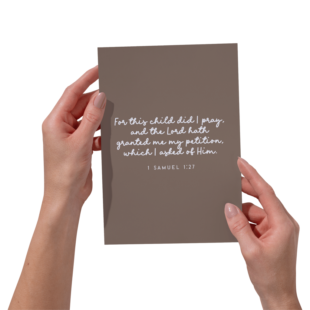 For This Child I Have Prayed 5x7" Card